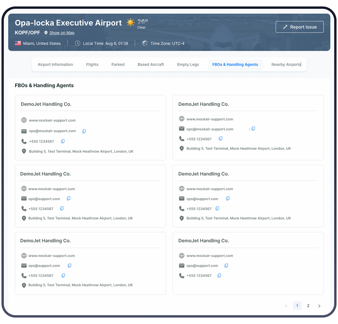 FBO and ground handling services for VIP and business aviation operations