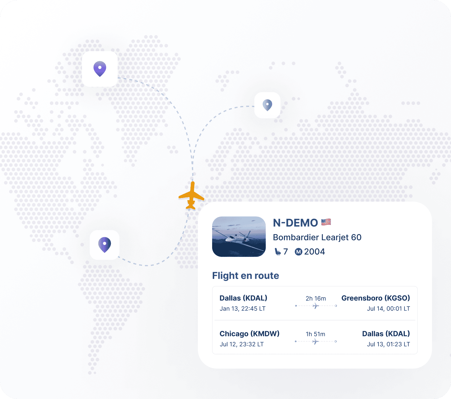 Live flight tracking with real-time aircraft registration, seating, and route data