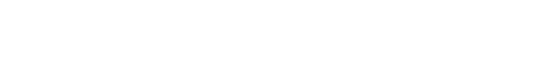 NBAA – National Business Aviation Association, EBAA – European Business Aviation Association, ASBAA – Asian Business Aviation Association