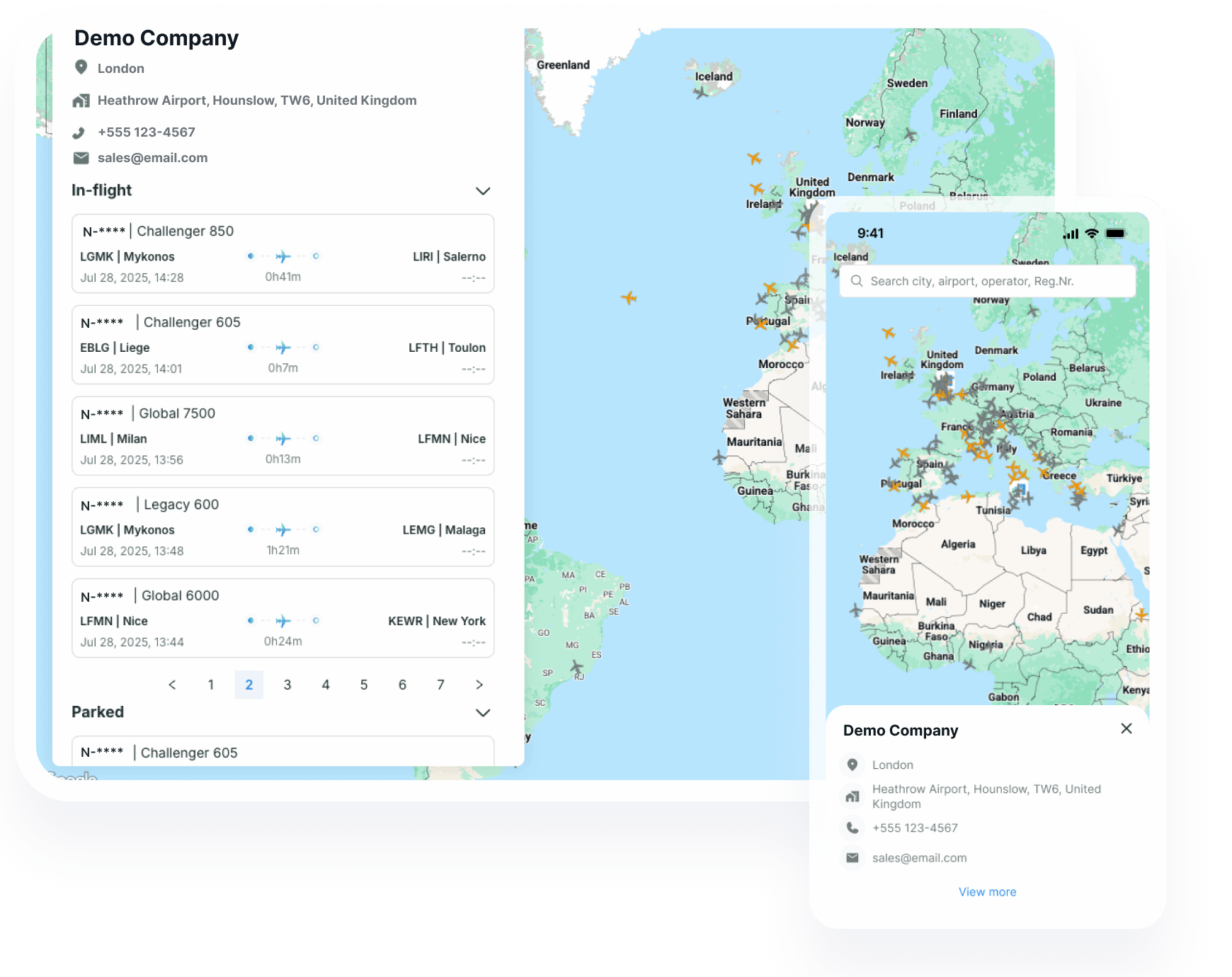 Airline operator insights with fleet composition and aircraft distribution visualization