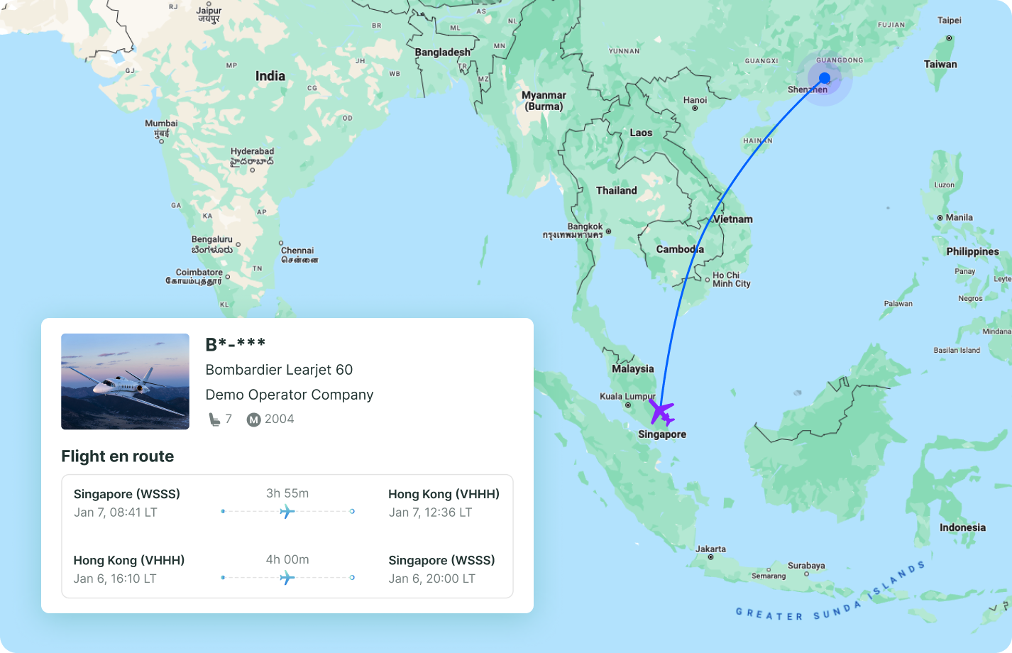 Screenshot of Avi-Go's Airlytics AI tool showing a query about the most popular routes flying from Singapore, with a ranked list of routes based on quantity